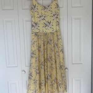 Rebecca Taylor Yellow Floral Midi Dress